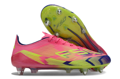 Adidas F50 Elite SG Low-Tops Soccer Cleats - Pink/Blue/Yellow