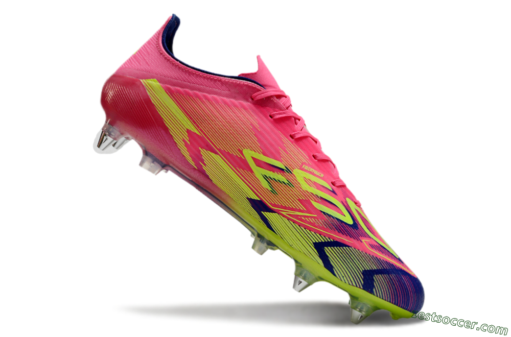 Adidas F50 Elite SG Low-Tops Soccer Cleats - Pink/Blue/Yellow 4