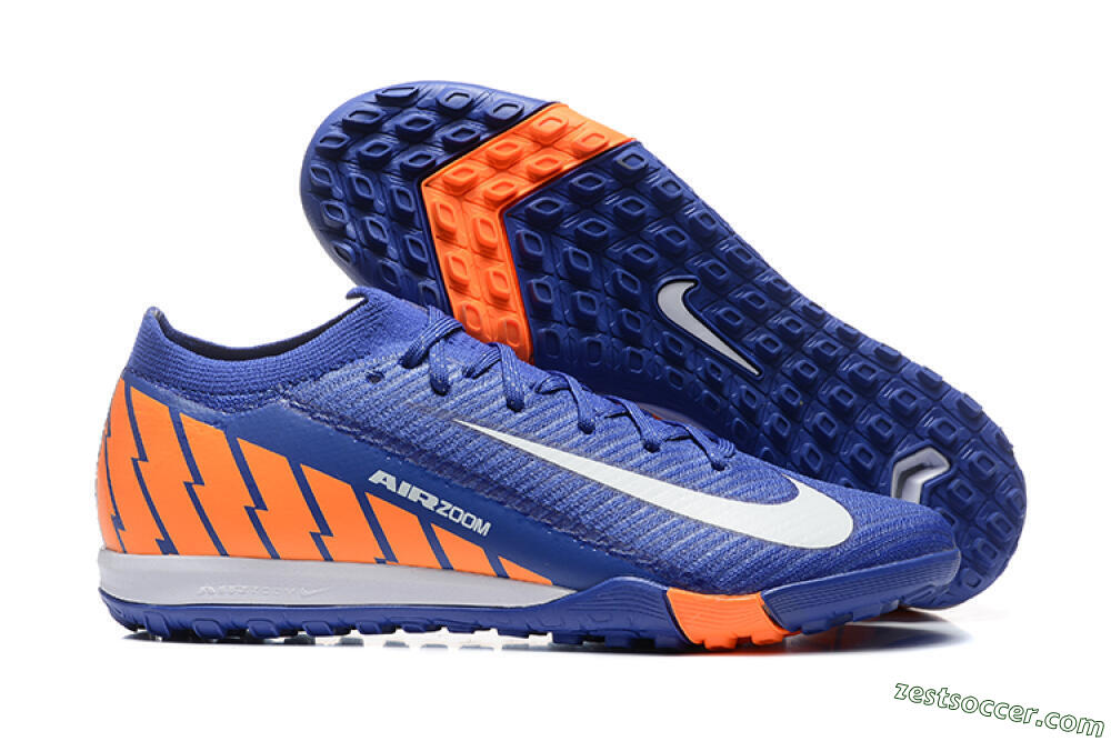 Nike Air Zoom Mercurial Vapor 16 Elite TF Low-Tops Soccer Shoes - Blue/White/Orange 0
