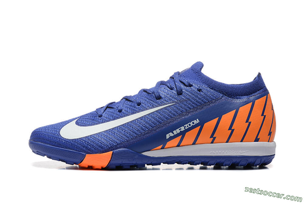 Nike Air Zoom Mercurial Vapor 16 Elite TF Low-Tops Soccer Shoes - Blue/White/Orange 2
