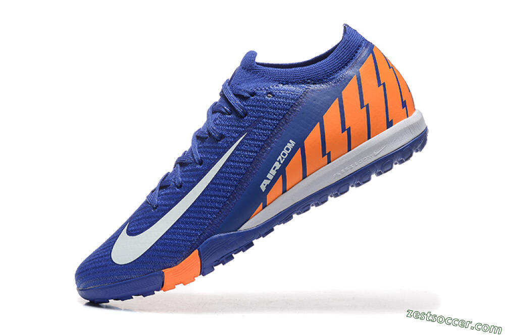 Nike Air Zoom Mercurial Vapor 16 Elite TF Low-Tops Soccer Shoes - Blue/White/Orange 8