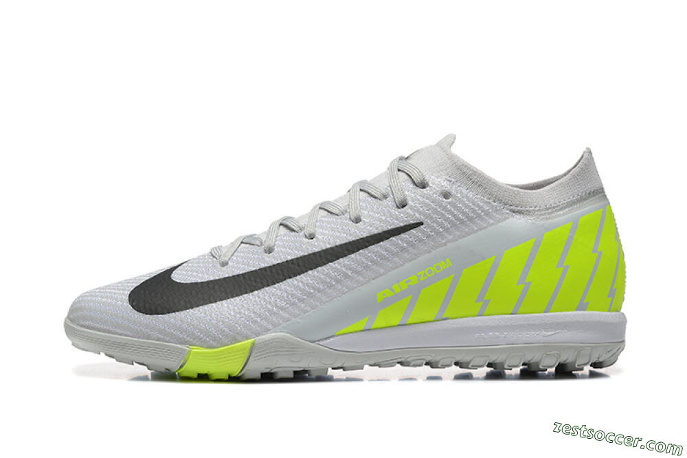 Nike Air Zoom Mercurial Vapor 16 Elite TF Low-Tops Soccer Shoes - Grey/Yellow/Silver 2