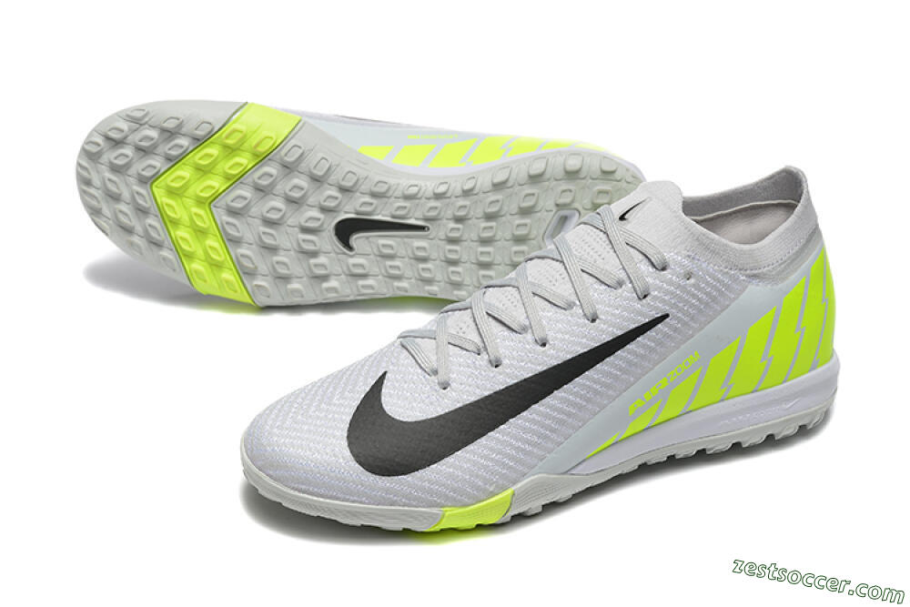 Nike Air Zoom Mercurial Vapor 16 Elite TF Low-Tops Soccer Shoes - Grey/Yellow/Silver 3