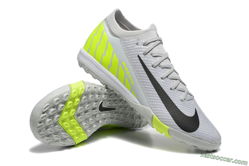 Nike Air Zoom Mercurial Vapor 16 Elite TF Low-Tops Soccer Shoes - Grey/Yellow/Silver 4