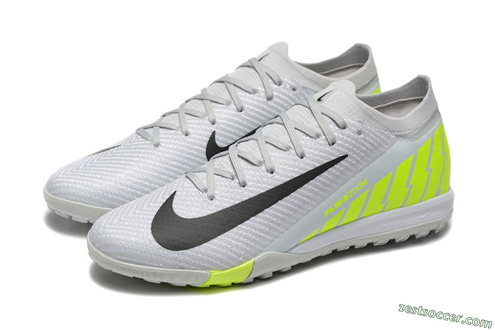 Nike Air Zoom Mercurial Vapor 16 Elite TF Low-Tops Soccer Shoes - Grey/Yellow/Silver 5