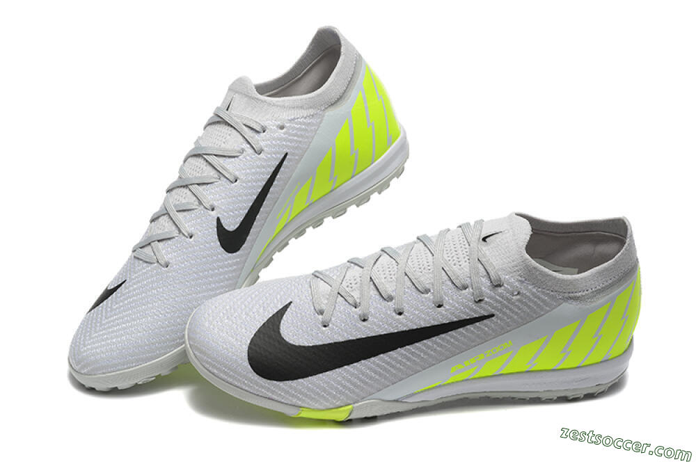 Nike Air Zoom Mercurial Vapor 16 Elite TF Low-Tops Soccer Shoes - Grey/Yellow/Silver 6