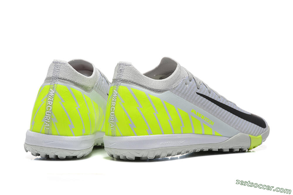 Nike Air Zoom Mercurial Vapor 16 Elite TF Low-Tops Soccer Shoes - Grey/Yellow/Silver 9