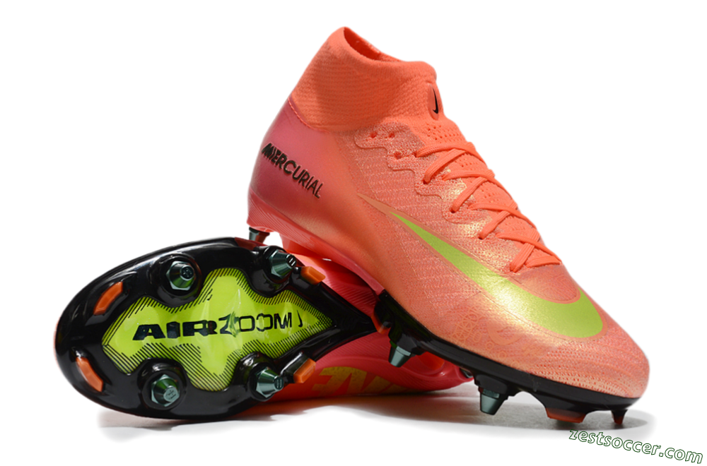 Nike Air Zoom Mercurial Superfly 10 Elite SG High-Tops Soccer Cleats - Red/Yellow/Black 3