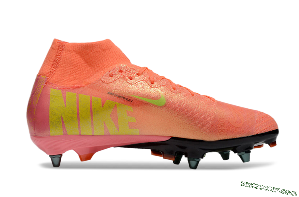 Nike Air Zoom Mercurial Superfly 10 Elite SG High-Tops Soccer Cleats - Red/Yellow/Black 7