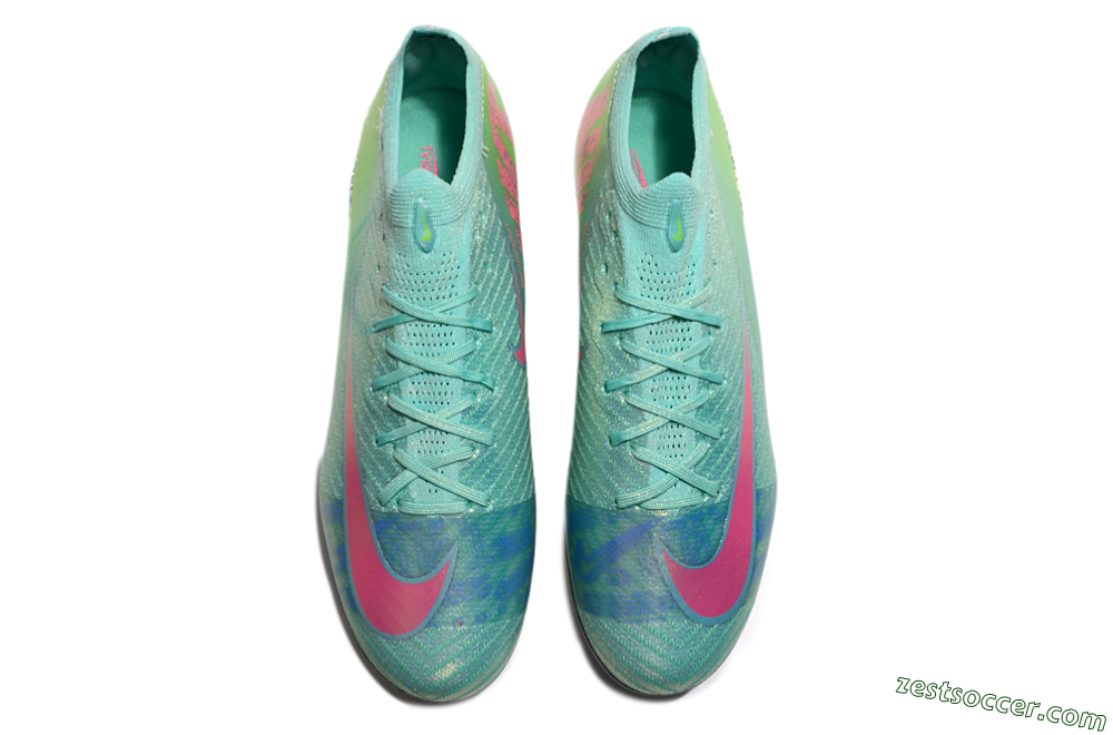 Nike Air Zoom Mercurial Vapor 16 Elite SG Low-Tops Soccer Cleats - Jade/Pink/Blue 4