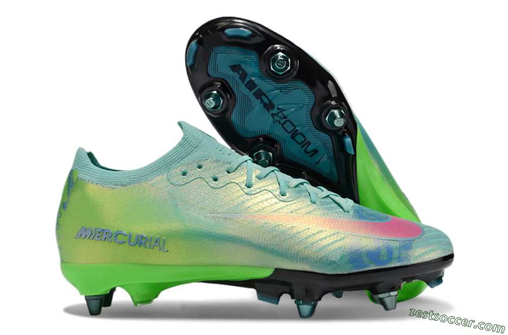 Nike Air Zoom Mercurial Vapor 16 Elite SG Low-Tops Soccer Cleats - Jade/Pink/Blue 0