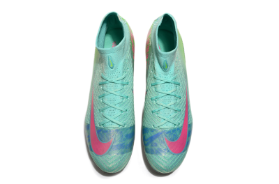 Nike Air Zoom Mercurial Superfly 10 Elite SG High-Tops Soccer Cleats - Jade/Pink/Blue