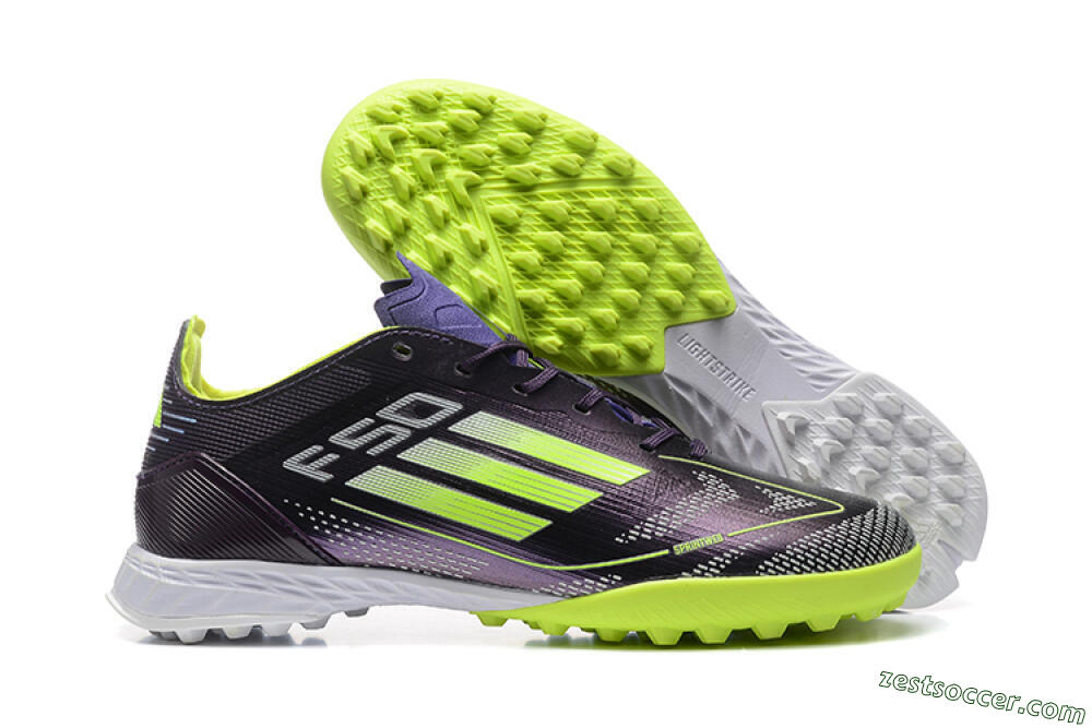 Adidas F50 Pro TF Low-Tops Soccer Shoes - Purple/Yellow/White 0