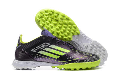 Adidas F50 Pro TF Low-Tops Soccer Shoes - Purple/Yellow/White