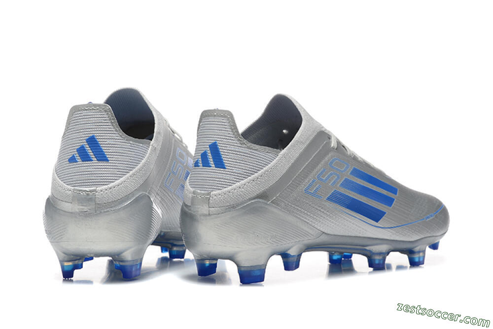 Adidas F50 Elite FG Low-Tops Soccer Cleats - Silver/Blue 5