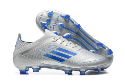 Adidas F50 Elite FG Low-Tops Soccer Cleats - Silver/Blue