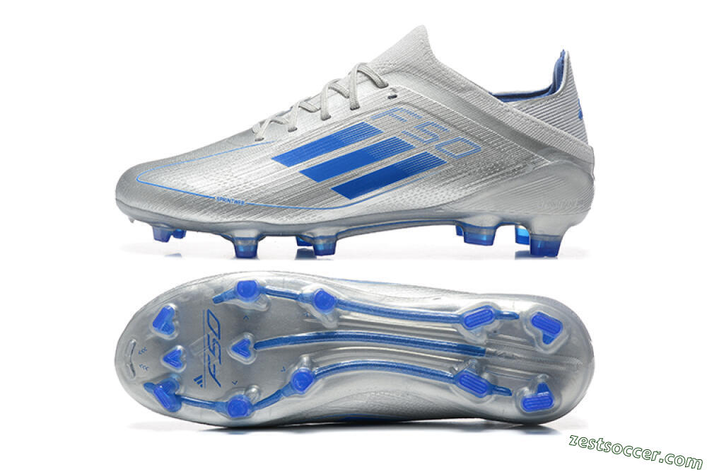 Adidas F50 Elite FG Low-Tops Soccer Cleats - Silver/Blue 1