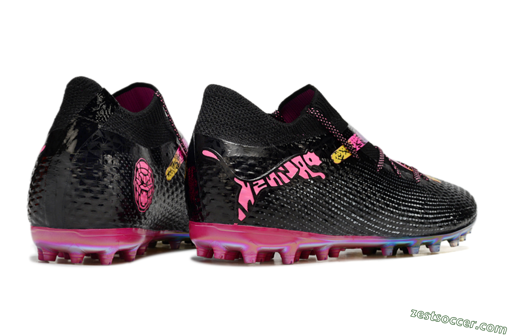 Puma Future Ultimate MG Low-Tops Soccer Cleats - Black/Pink/Yellow 6
