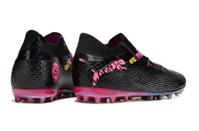 Puma Future Ultimate MG Low-Tops Soccer Cleats - Black/Pink/Yellow