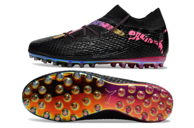 Puma Future Ultimate MG Low-Tops Soccer Cleats - Black/Pink/Yellow