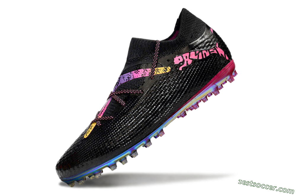 Puma Future Ultimate MG Low-Tops Soccer Cleats - Black/Pink/Yellow 5