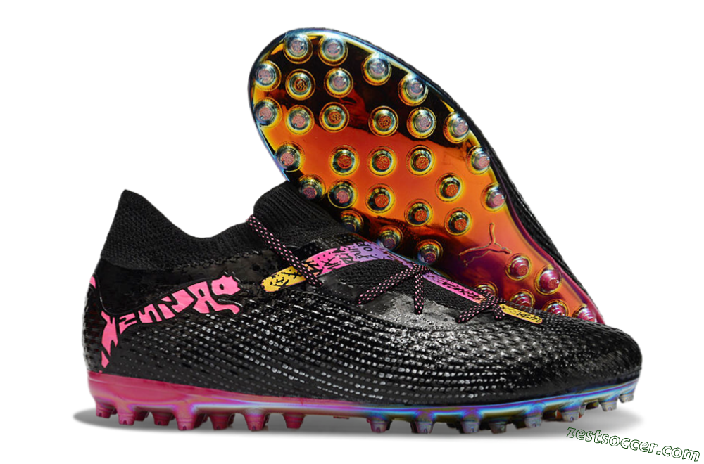 Puma Future Ultimate MG Low-Tops Soccer Cleats - Black/Pink/Yellow 0
