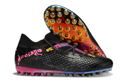 Puma Future Ultimate MG Low-Tops Soccer Cleats - Black/Pink/Yellow