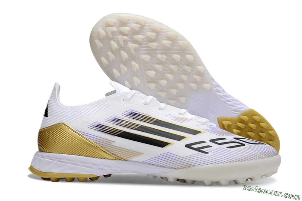 Adidas F50 Pro TF Low-Tops Soccer Shoes - White/Black/Yellow 0