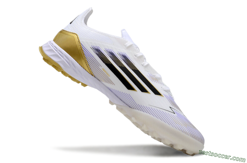 Adidas F50 Pro TF Low-Tops Soccer Shoes - White/Black/Yellow 3