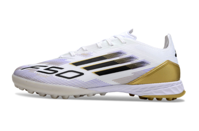 Adidas F50 Pro TF Low-Tops Soccer Shoes - White/Black/Yellow