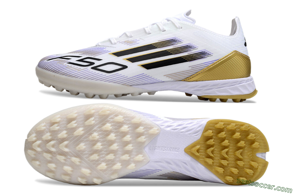 Adidas F50 Pro TF Low-Tops Soccer Shoes - White/Black/Yellow 1