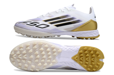 Adidas F50 Pro TF Low-Tops Soccer Shoes - White/Black/Yellow