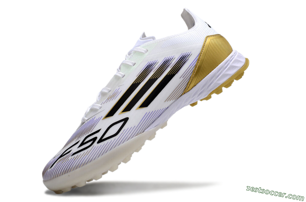 Adidas F50 Pro TF Low-Tops Soccer Shoes - White/Black/Yellow 4