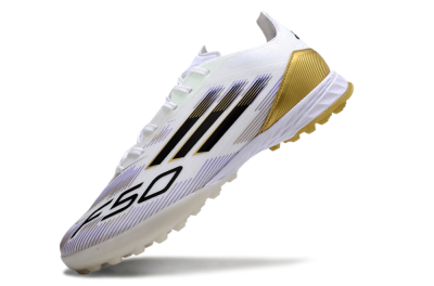 Adidas F50 Pro TF Low-Tops Soccer Shoes - White/Black/Yellow