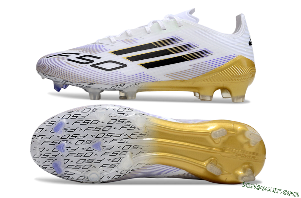 Adidas F50 Elite FG Low-Tops Soccer Cleats - White/Black/Yellow 1