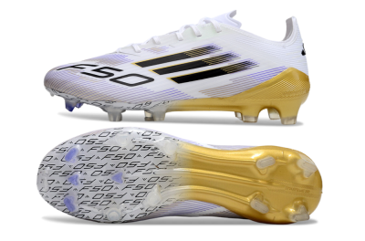 Adidas F50 Elite FG Low-Tops Soccer Cleats - White/Black/Yellow