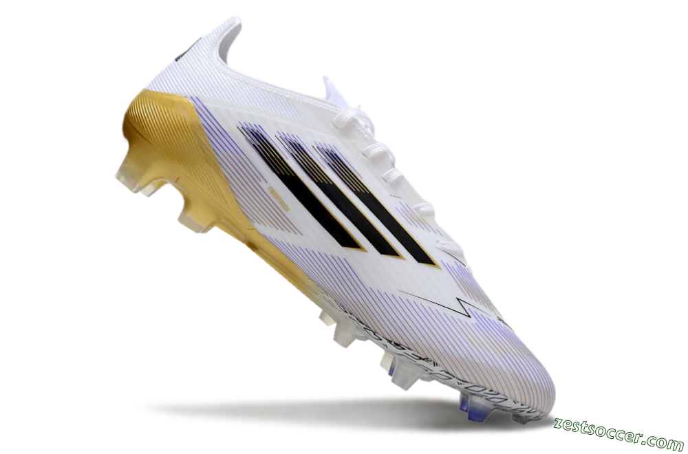 Adidas F50 Elite FG Low-Tops Soccer Cleats - White/Black/Yellow 4