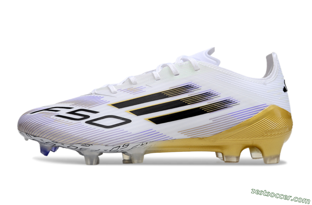 Adidas F50 Elite FG Low-Tops Soccer Cleats - White/Black/Yellow 2