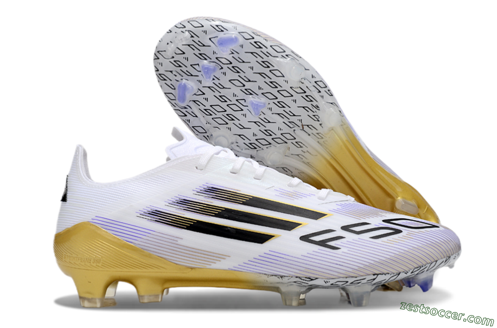 Adidas F50 Elite FG Low-Tops Soccer Cleats - White/Black/Yellow 0