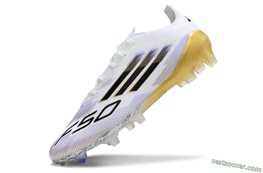 Adidas F50 Elite FG Low-Tops Soccer Cleats - White/Black/Yellow 5