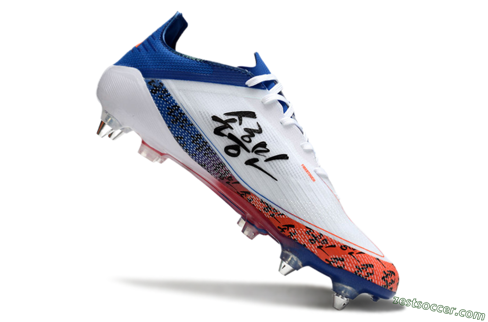 Adidas F50 Elite SG Low-Tops Soccer Cleats - White/Black/Red/Blue 4
