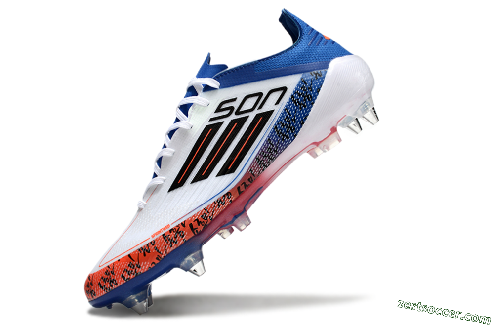 Adidas F50 Elite SG Low-Tops Soccer Cleats - White/Black/Red/Blue 5