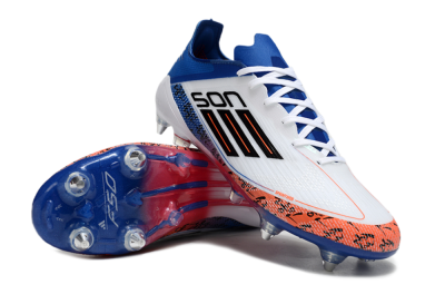 Adidas F50 Elite SG Low-Tops Soccer Cleats - White/Black/Red/Blue