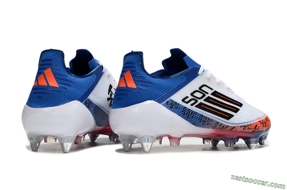 Adidas F50 Elite SG Low-Tops Soccer Cleats - White/Black/Red/Blue 6
