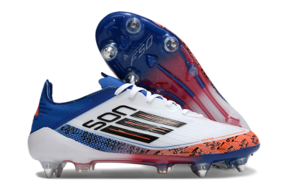 Adidas F50 Elite SG Low-Tops Soccer Cleats - White/Black/Red/Blue