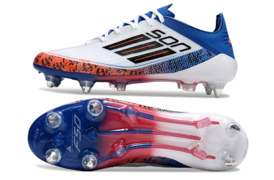 Adidas F50 Elite SG Low-Tops Soccer Cleats - White/Black/Red/Blue