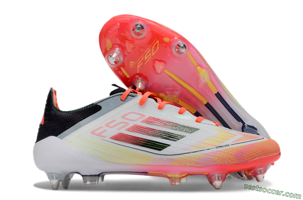 Adidas F50 Elite SG Low-Tops Soccer Cleats - White/Red/Yellow/Black 0