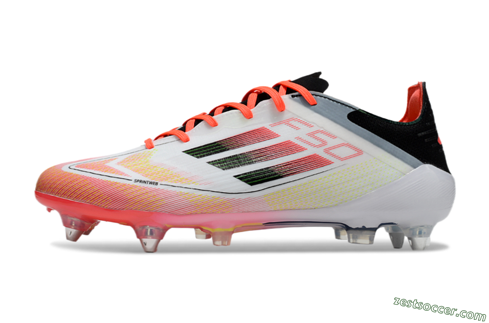 Adidas F50 Elite SG Low-Tops Soccer Cleats - White/Red/Yellow/Black 2