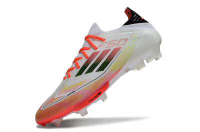 Adidas F50 Lightstrike Elite Laceless FG Low-Tops Soccer Cleats - White/Red/Yellow