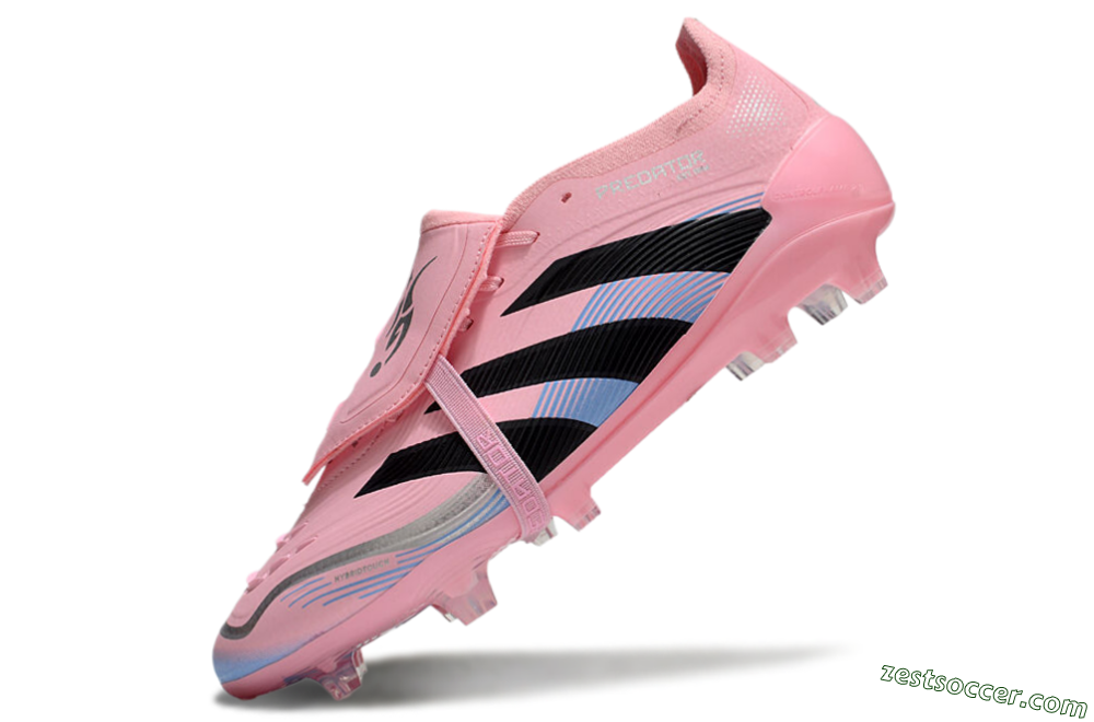 Adidas Predator Elite 25 Foldover Tongue FG Low-Tops Soccer Cleats - Pink/Black/Blue 5